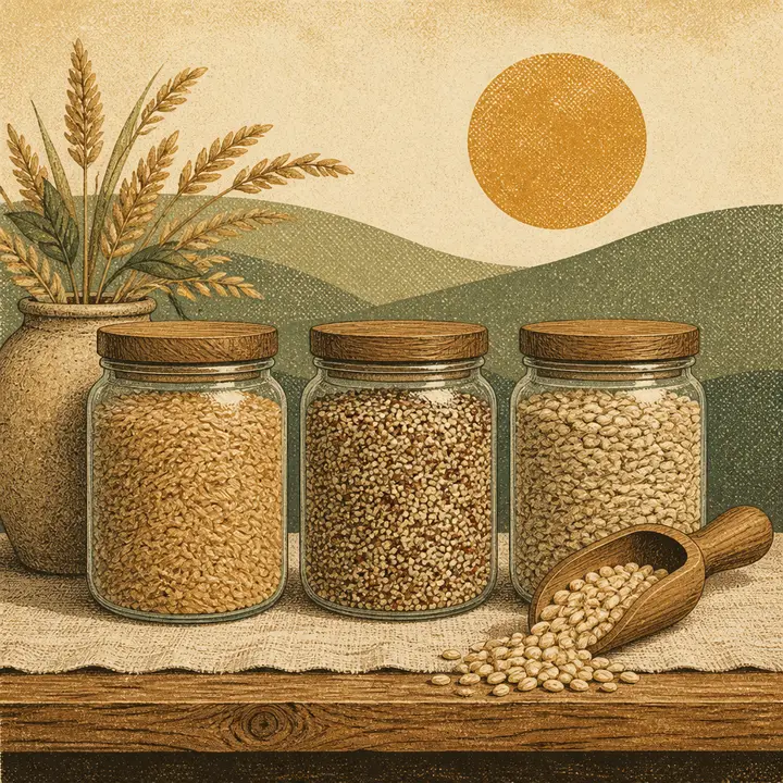 Borcane cu orez brun, quinoa și orz